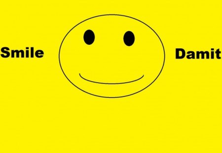 Smile - face, yellow, smile, words, happy