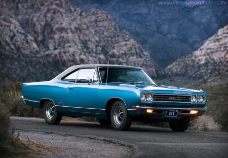 1969 plymouth GTX blue - plymouth, gtx, 1969, blue