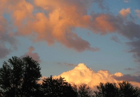 August Clouds at Sunset - nature, sky, sunset, clouds