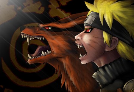 Kyuubi & Naruto - naruto shippuuden, kyuubi, naruto, anime, naruto uzumaki, uzumaki naruto