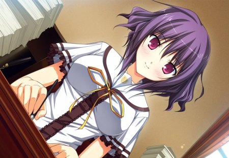 Ayane Ayamiya - white, anime school girl, fortissimo, ayane ayamiya, anime, anime girl