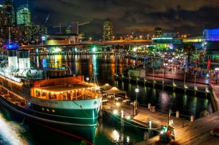 CITY LIGHTS - sydney, lights, photography, hdr, port, city