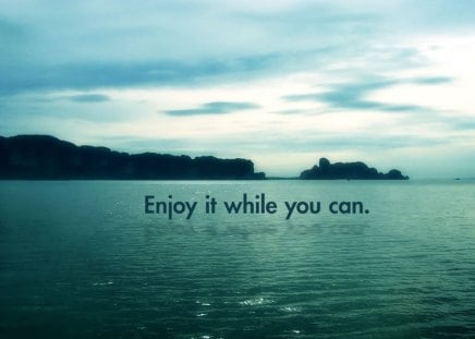 Enjoy While you can - saying, can, enjoy, while, you