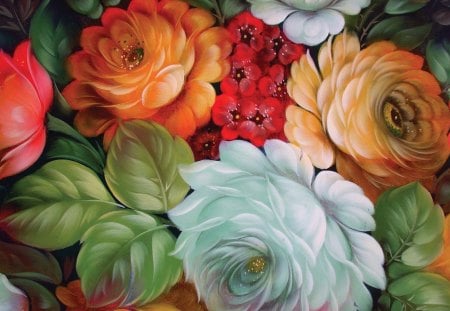 Flowers-paint - cg, flowers, art, painting