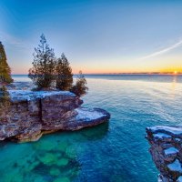 Sunrise over Lake Michigan