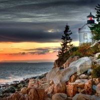 Bass Harbor Head Lighthouse at Sunset