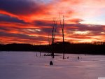 beautiful sky over a frozen lake