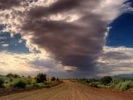 clouds over back road