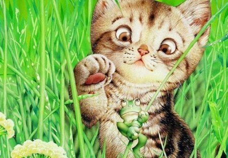 cat and frog - cat and frog, let us play