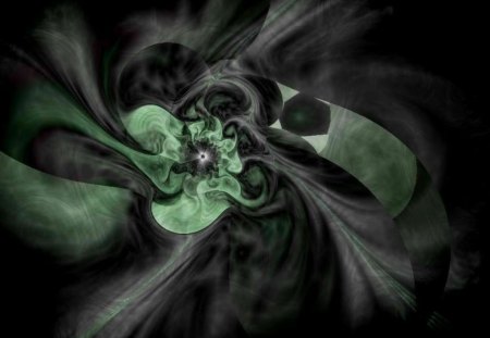 Dark green flower - abstract, green