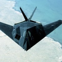 F-117 Flying Over Persian Gulf