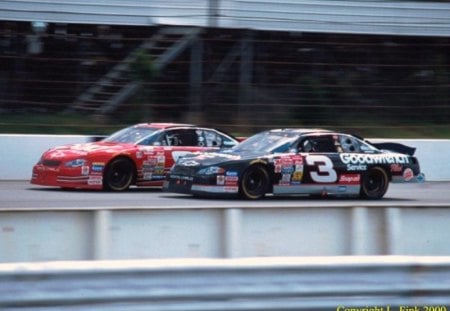 Dale and Dale Jr. side by side - in memory, racing, nascar