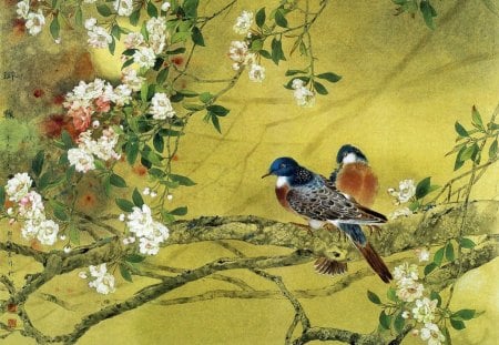 Birds and Chinese Plum