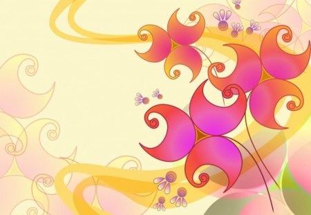 Fun Swirls - swirls of colour, abstract, flowers