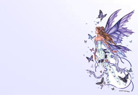 Lilac Fairy - lilac fairy, butterflies