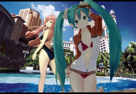 Miku Luka - luka, pretty, vocaloid, bikini, miku, cute