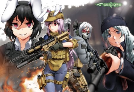 anime - call of duty, byeontae jagga, anime, bunny ears, bunnygirl