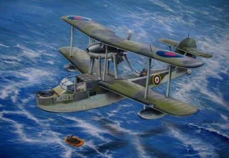 Supermarine Walrus Art - royal air force, raf, world war two, supermarine walrus