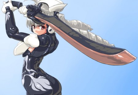 You Have me Sword - girl, wall, anime, new, busou shinki