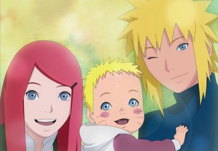 happy family - family, kushina, minato, naruto