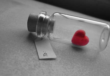 You Left My Heart In a Bottle - bottle, heart, tag, to