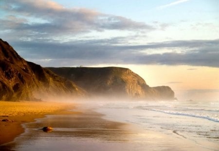 Sleeping Seaside - clouds, light, water, sand