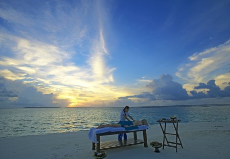 Beautiful Place for Massage - relax, blue, beach, beautiful, place, massage, sky