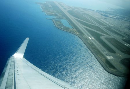 Take off - aircraft, airplane, water, blue