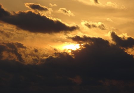 Sky - sky, sunset, clouds, sun