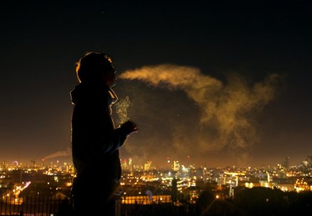 Smoking at the cities horizon - nature, entertainment, people, other