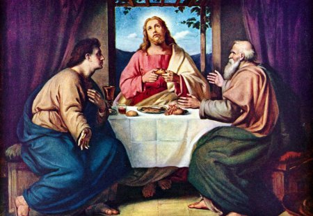 Emmaus - painting, christ, jesus, art, god, bible, emmaus