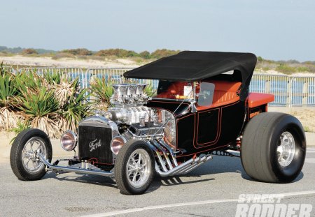 OL'Skool T Bucket - classic, ford, pipes, motor