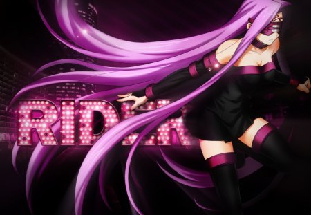 _:Rider Light by suzuka:_ - long hair, lights, rider, female, purple hair