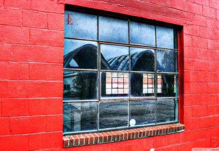 reflection in a window of an abandoned store - window, reflection, store, abandoned