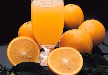 *** Orange juice and oranges *** - color, orange, juice, glass