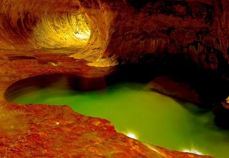 INSIDE the CAVE - entrance, nature, cave, pond