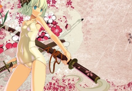 Konpaku Youmu - love, girl, fantasy, fight, fate, sakura, anime, konpaku, sword, youmu