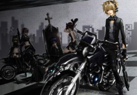 VOCALOID - group, modercycle, music, vocaloid, guns