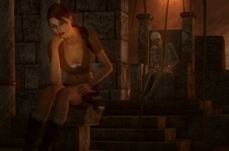 Lara and Friend - cgi, lara croft, render, lithonion, poser