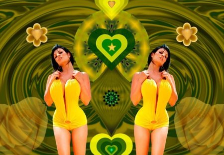 Yellow Because - eye candy, collage, 3d, fractal, abstract