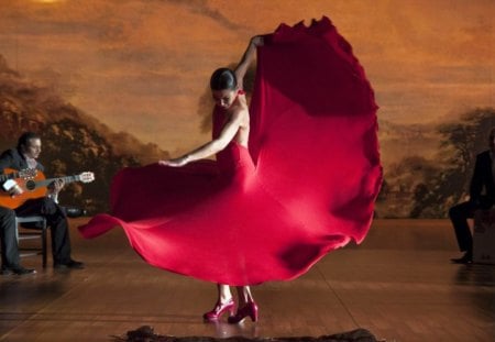 Flamenco~Girl♥ - young girl, dancer, betty, beautiful, entertainment, love, music, wonderful, passion, grace, annie, spain, red, dance, flamenco, art