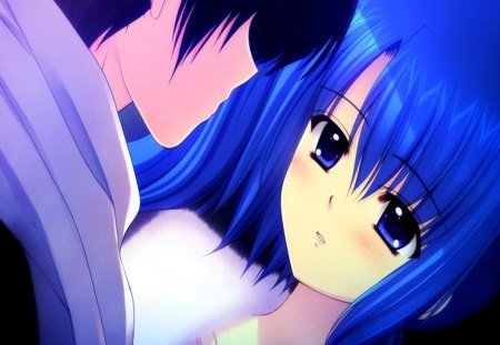 Romantic Night!!!! :) - sekajyo, anime, romantic, girl, night, tsubakiko munemoto, yukito hattori, boy, blue hair, cute