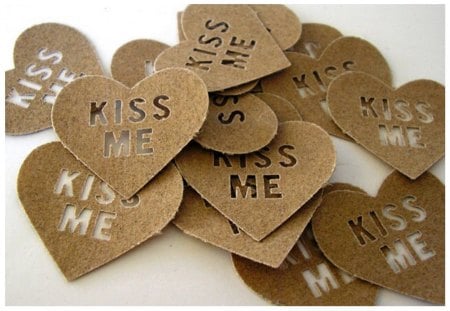 Confetti messageâ™¥ - love, wedding, heart, confetti, kiss me, shape, forever, together, message, sweet, texture