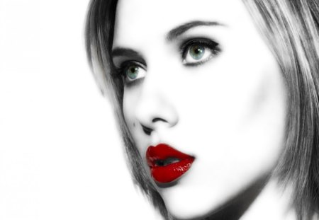 Scarlett Johansson: Sexy Red Lips - sexy red lips, scarlett johansson sexy red lips, scarlett johansson hot, scarlett johansson, scarlett johansson sexy, red lips