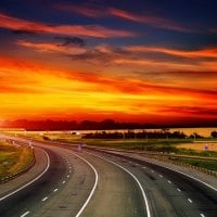 highway to glorious sunset