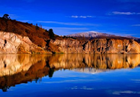 ROCKY MOUNTAIN LAKE - nature, rock, lake, reflection, mountain