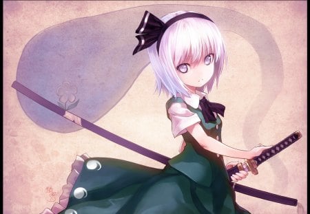 Konpaku Youmu - konpaku youmu, girl, short hair, dress