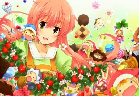 Best Friends!!!! :) - jinrui wa suitai shimashita, colorful, anime, watashi, girl, cute, fairy, pink hair