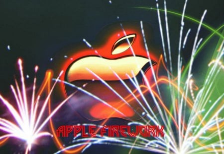 Apple Firework! - apple, burst, fireworks, tech