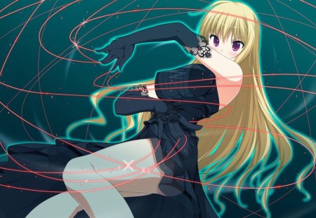 Ayane Amamiya - black, fortissimo, anime, ayane ayamiya, anime girl, green